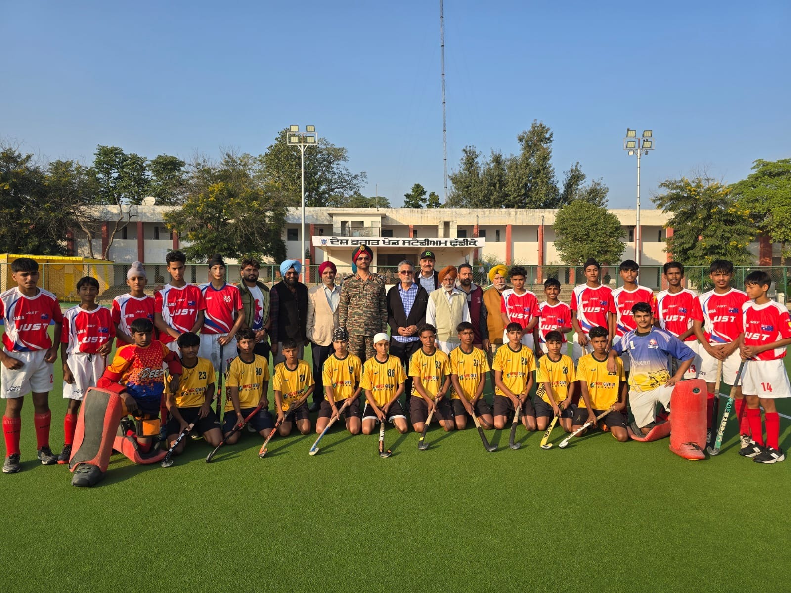 Major General I. S. Gill with the management and the teams